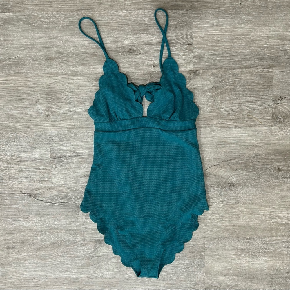 Marysia Swim Teal Scallop One-Piece Swimsuit
